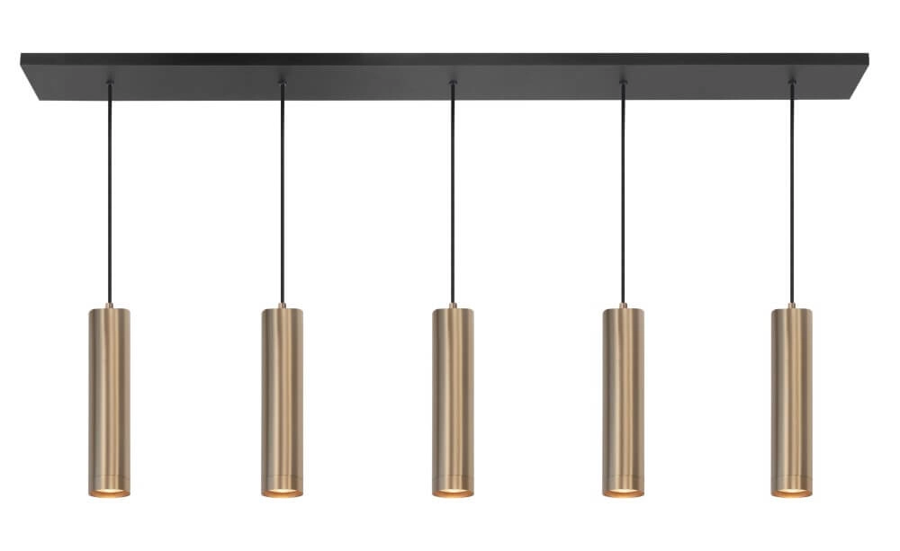 Eetkamer hanglamp Perugia mat goud - 5x GU10
