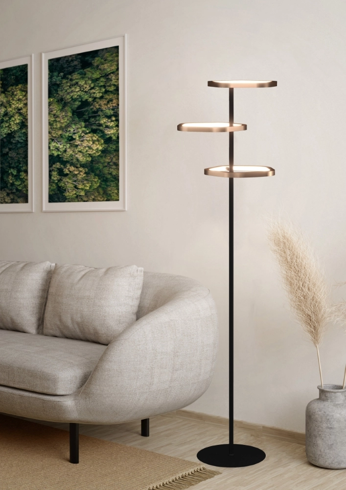 Unieke vloerlamp Estrella zwart met bruin Stars of Light 9008606357789