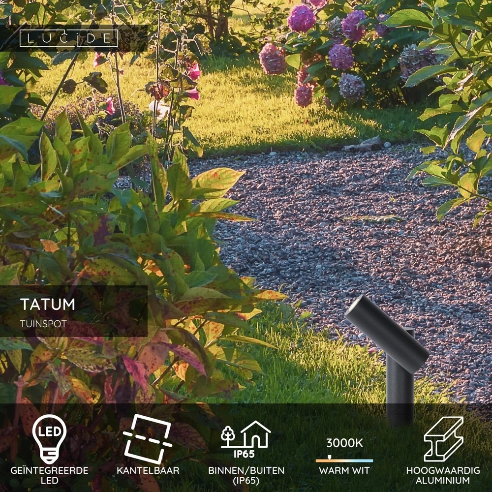 Tuin prikspot Tatum antraciet Lucide 5411212271662