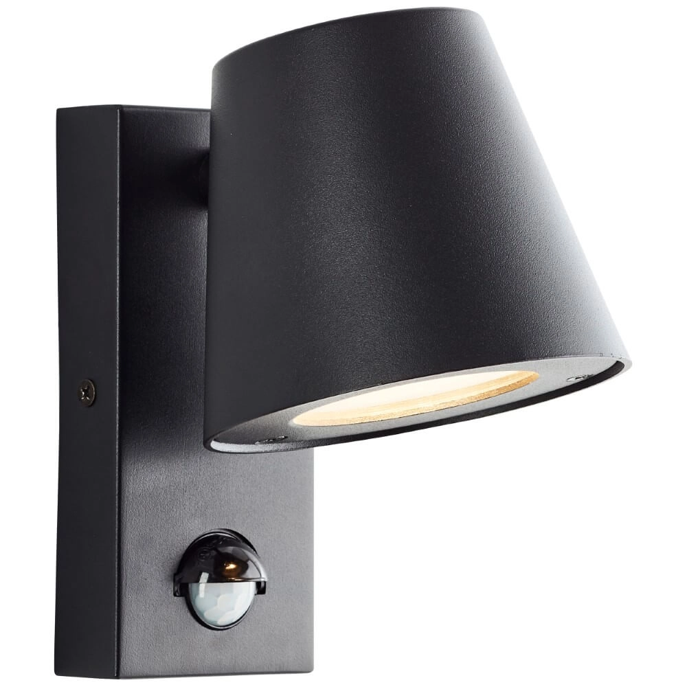 Zwarte wandlamp Bari met sensor