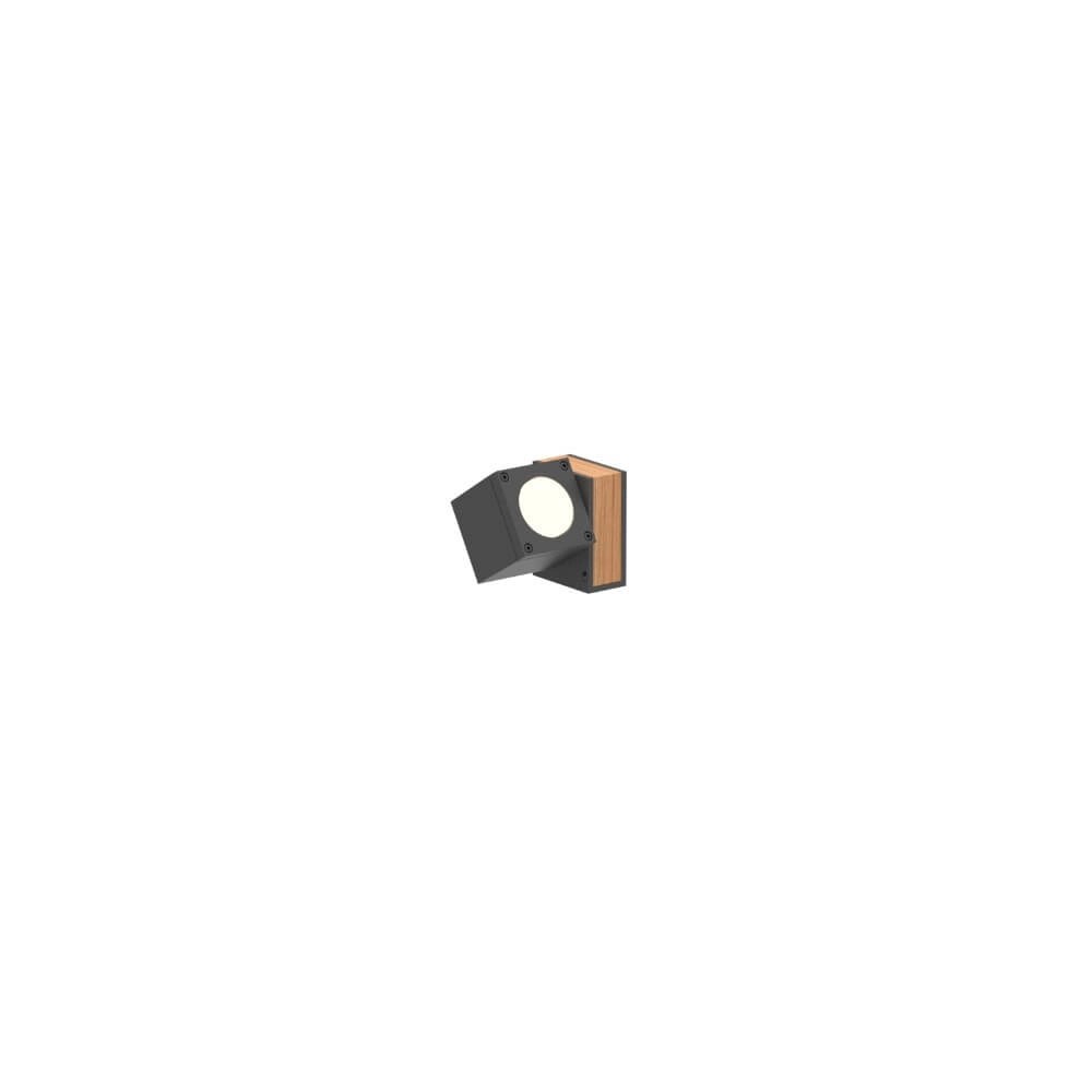 Tuinspot Q-Bic Teak 1 10cm hout-antraciet