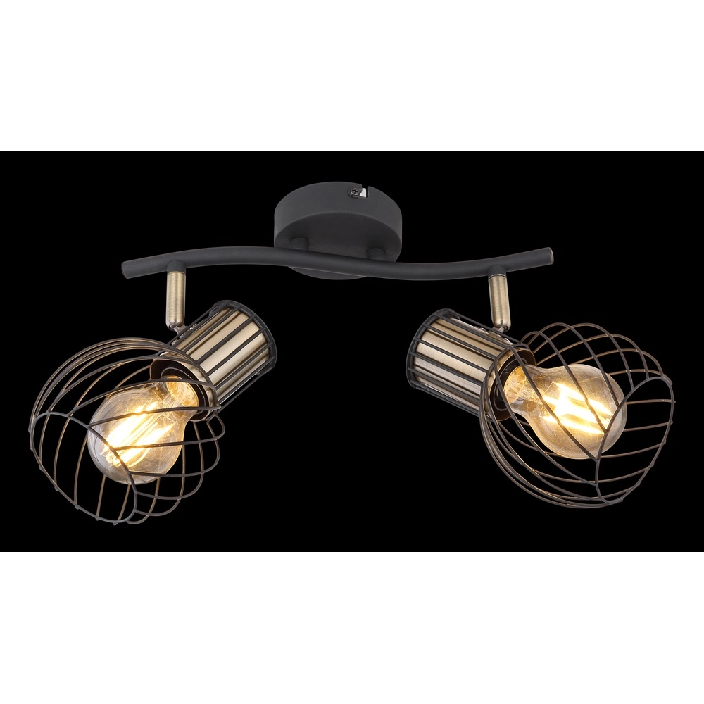 Plafondlamp Argusto 2-lichts zwart Globo 9007371390717