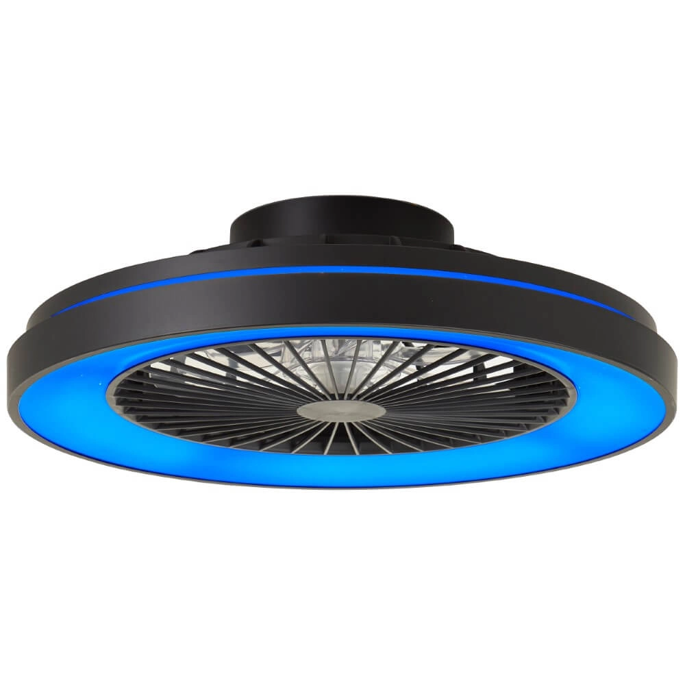 Zwarte plafondventilator Mazzaro met RGB lamp - 48cm Brilliant 4004353428449