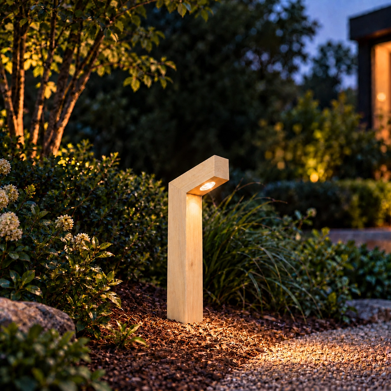 Houten padverlichting Punto Accoya - 50cm - 2700K
