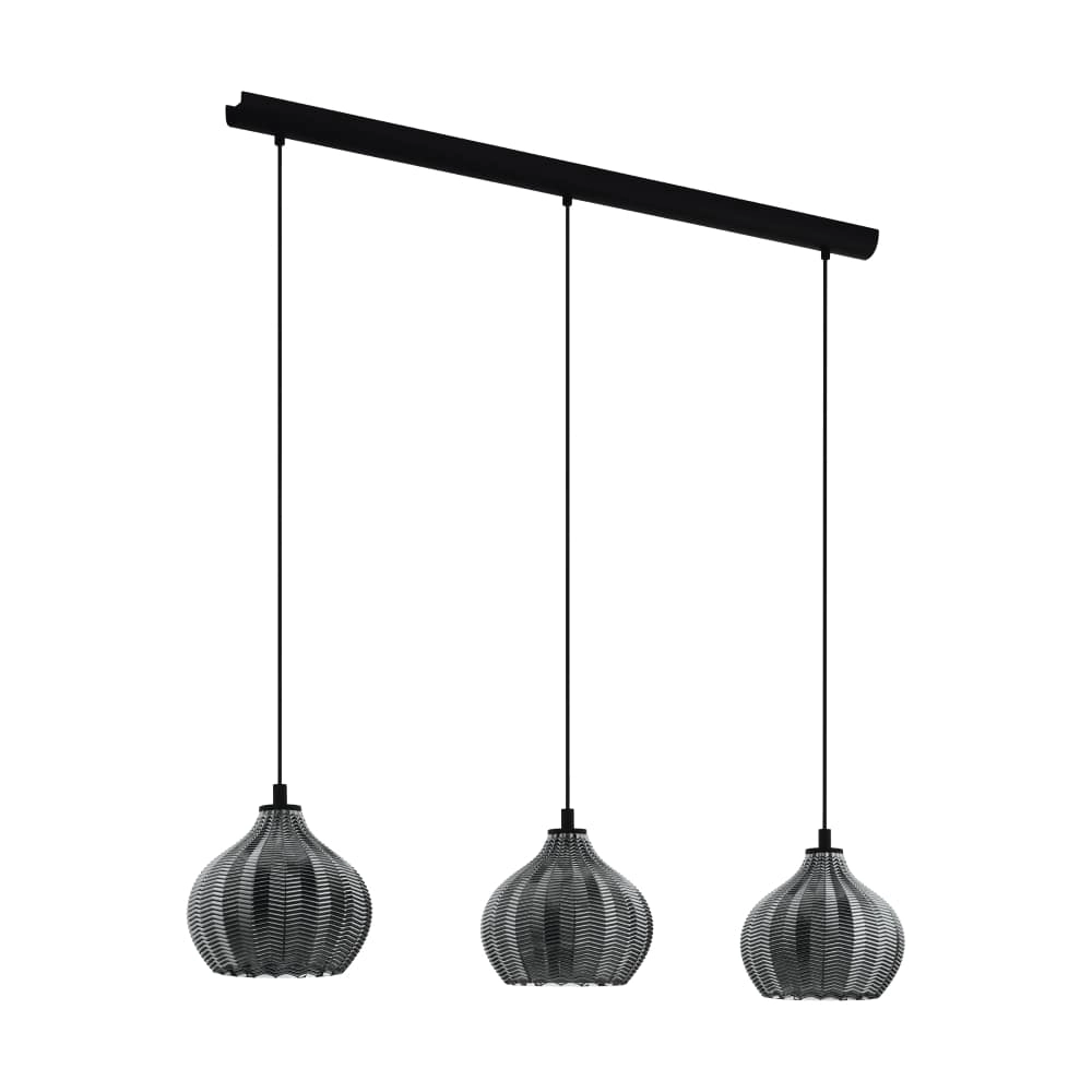 3-lichts glazen hanglamp Tamallat