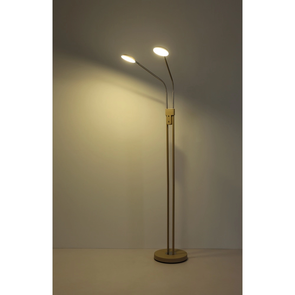 2-lichts leeslamp Silvio zand bruin Globo 9007371584048