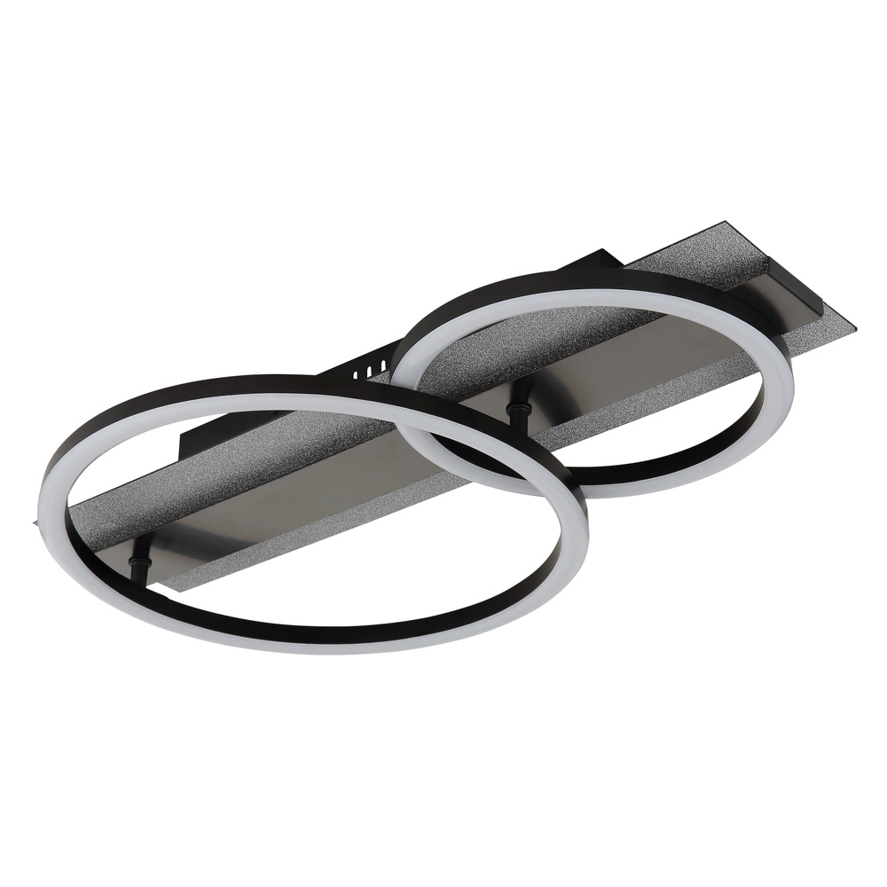 Zwarte plafondlamp Norberto 2 ringen Globo 9007371566839