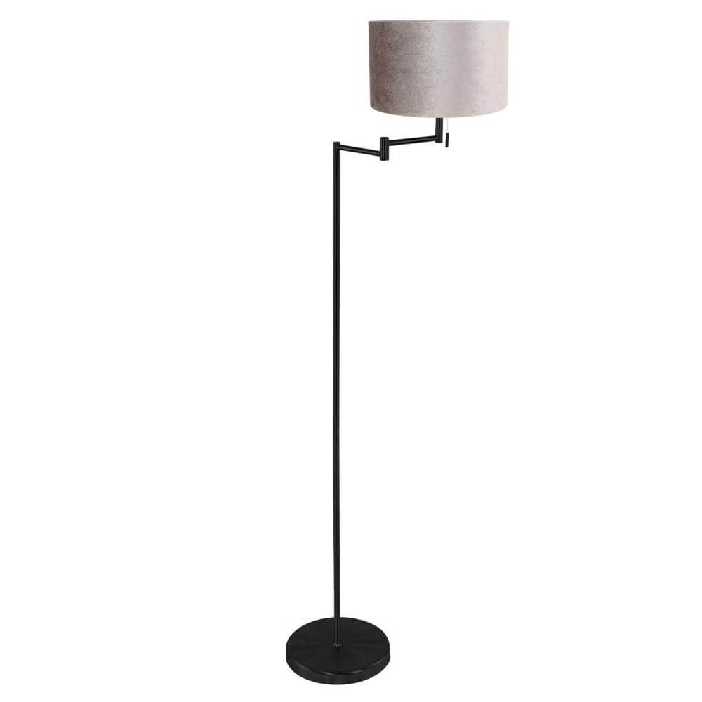 Vloerlamp Bella zwart met zilvere kap