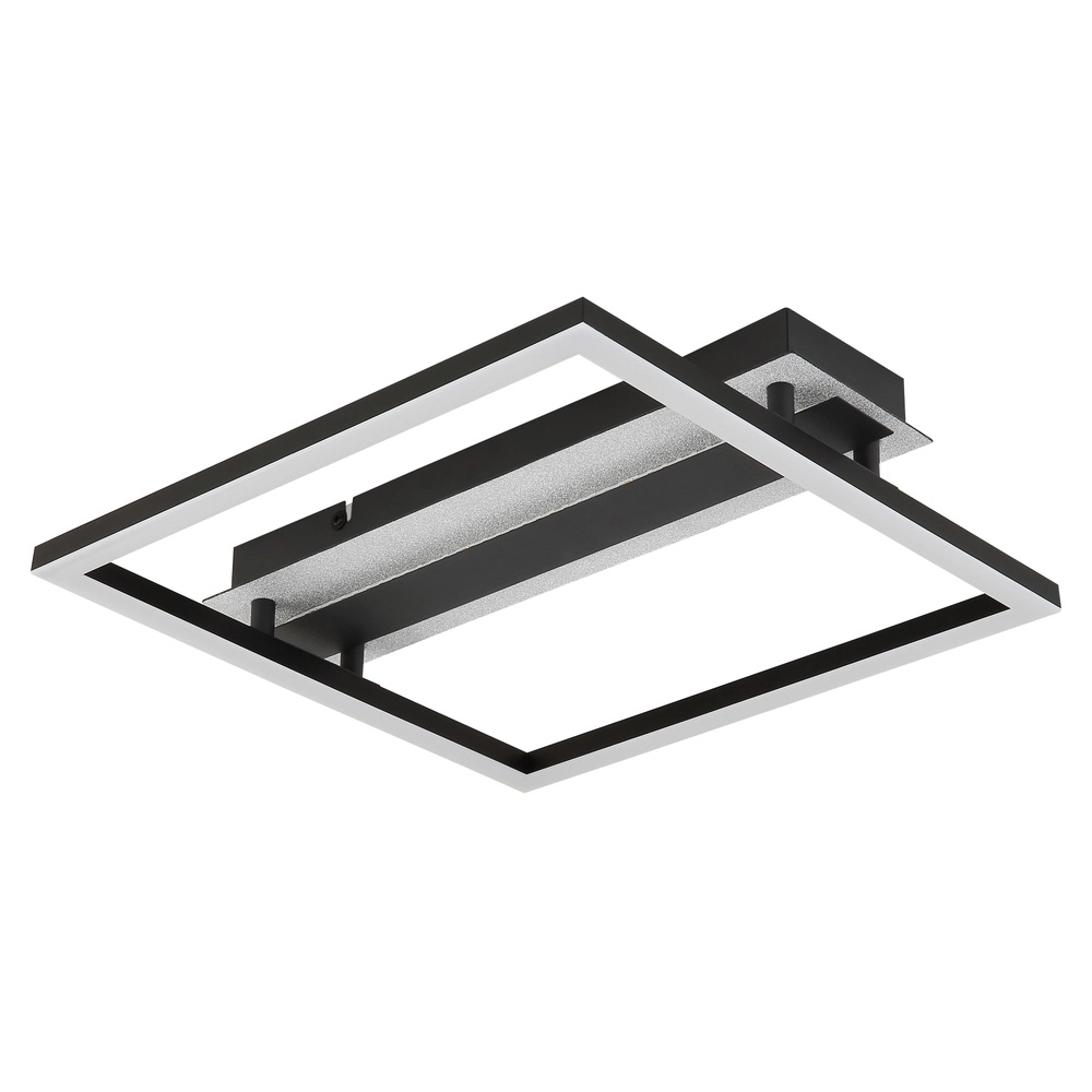 Vierkante plafondlamp Estrada zwart Globo 9007371586714