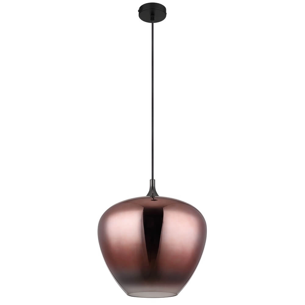 Zwarte hanglamp Maxy met rood glas Ø 40cm Globo 9007371456970