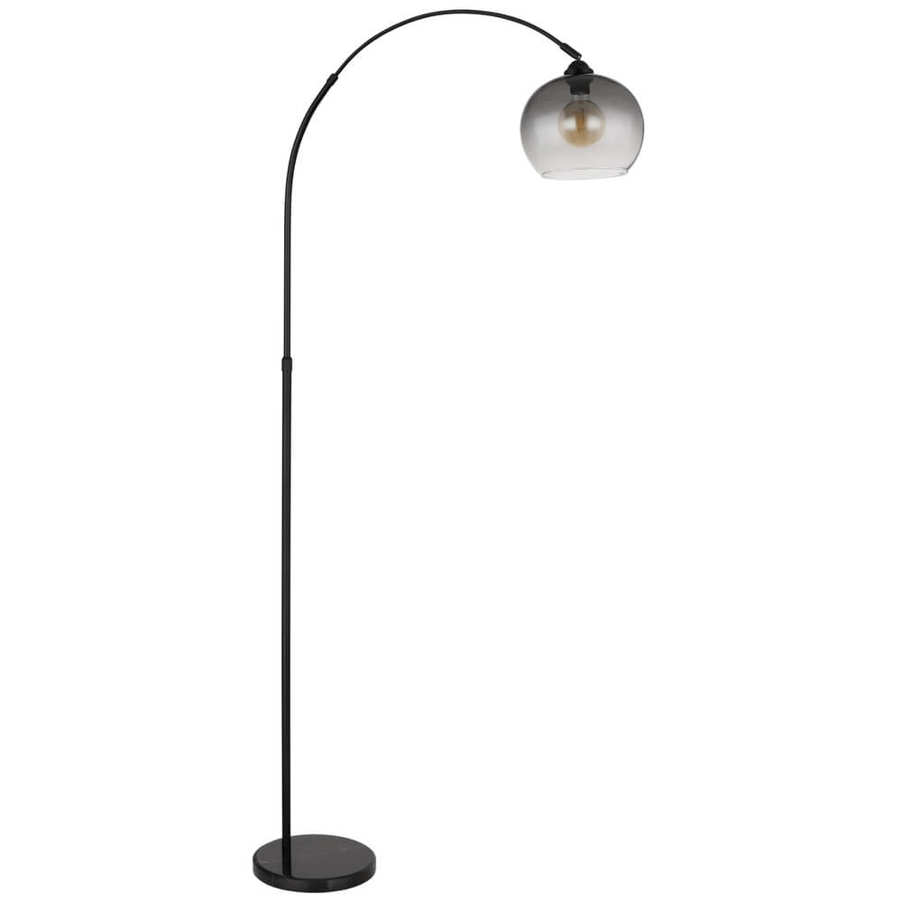 Zwarte booglamp Newcastle bol smoke glas Globo 9007371454228