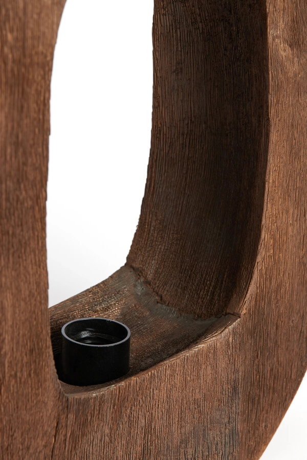 Donker houten tafellamp Kelafo 33 x 40cm Light & Living 8717807691080
