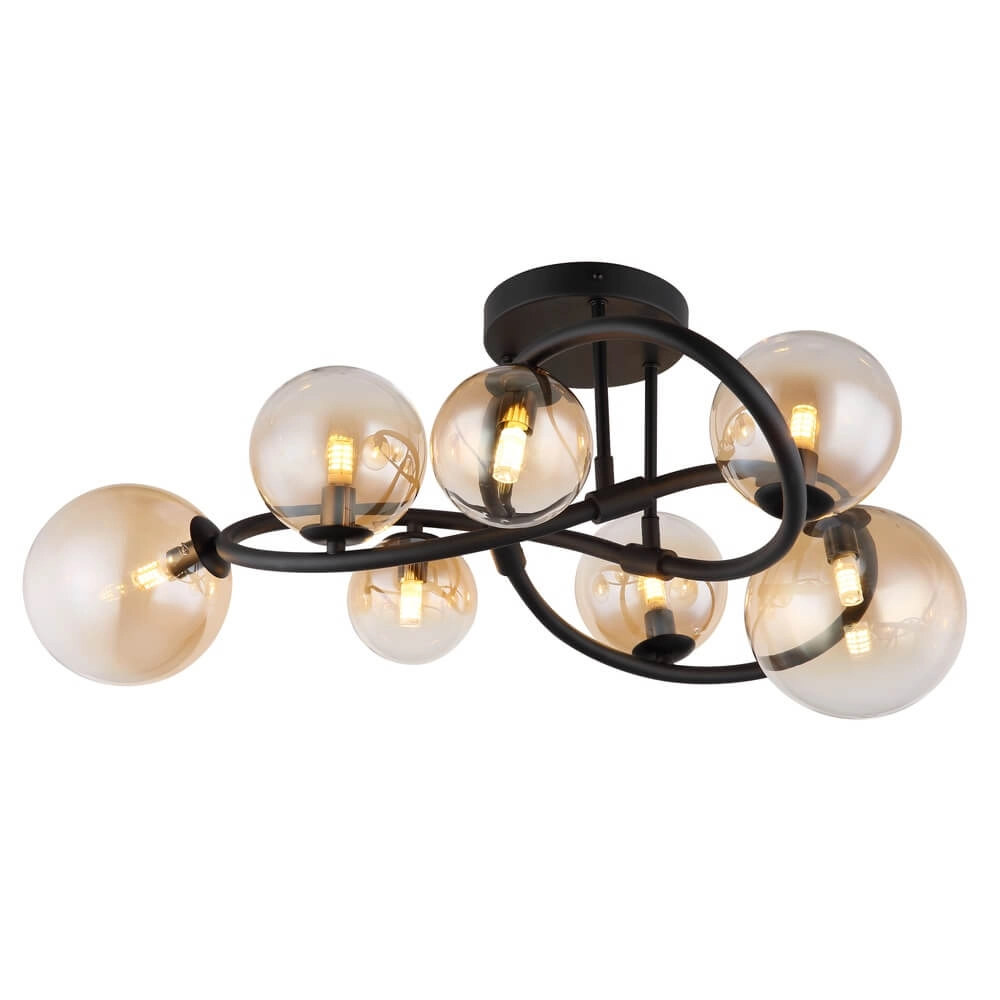 Zwarte plafondlamp Tuberius design 7-lichts