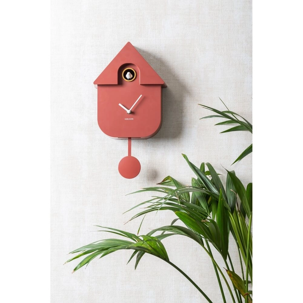 Wandklok Modern Cuckoo okerrood Karlsson 8714302730856