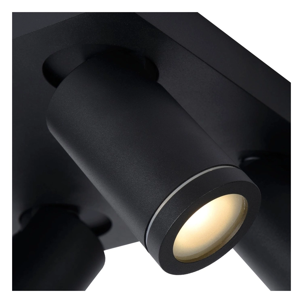Plafondspot Taylor IP44 4-lichts zwart Lucide 5411212092670