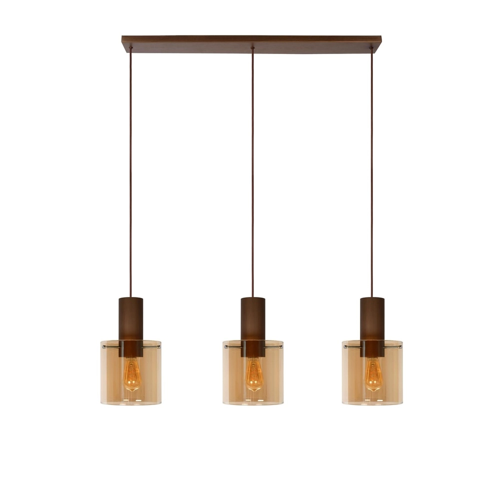Hanglamp Toledo 3-lichts amber glas