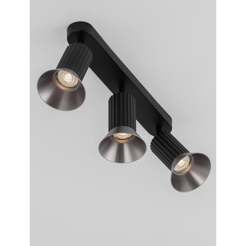 Plafondlamp Luvia 3-lichts zwart met brons Lyora 5212017475541