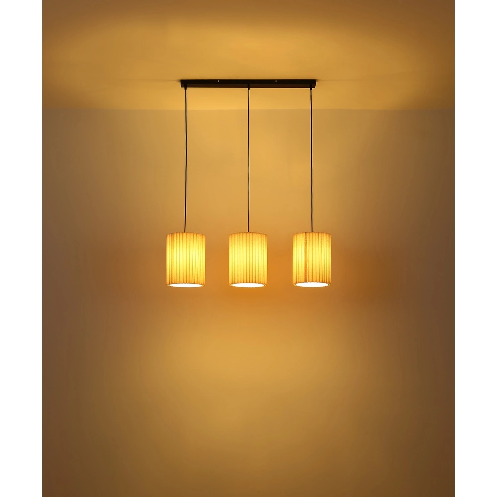 3-lichts hanglamp Page zwart met wit recht Globo 9007371522606