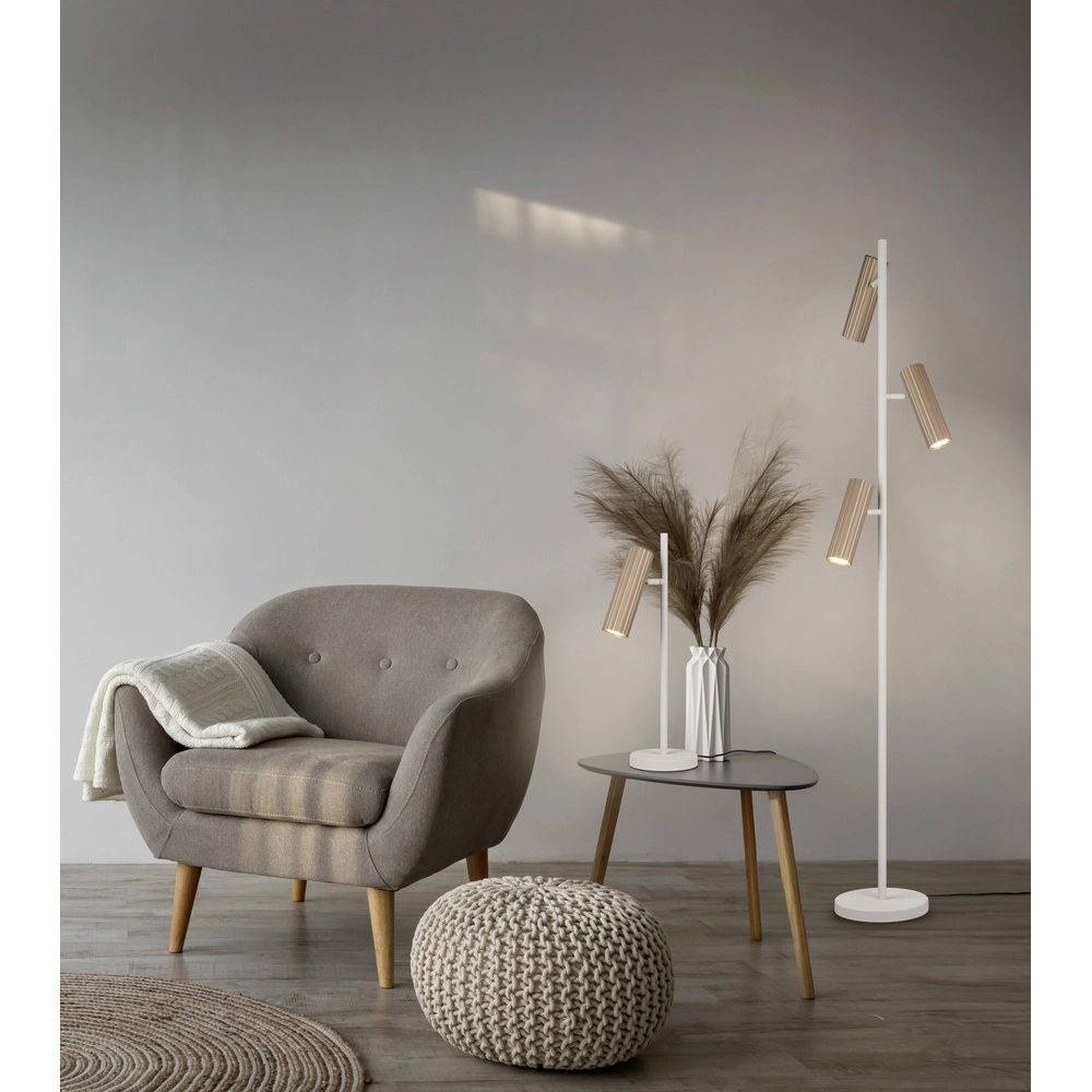 Design vloerlamp Soka mokka bruin Trio 4017807670196
