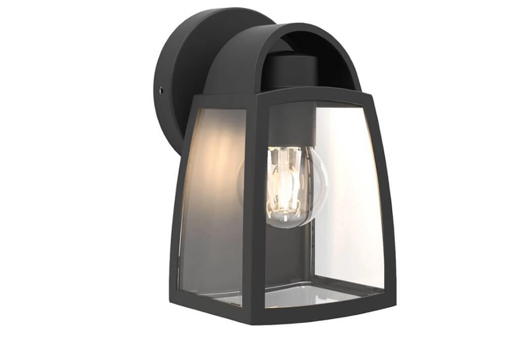 Wandlamp Kelsey zwart met helder glas
