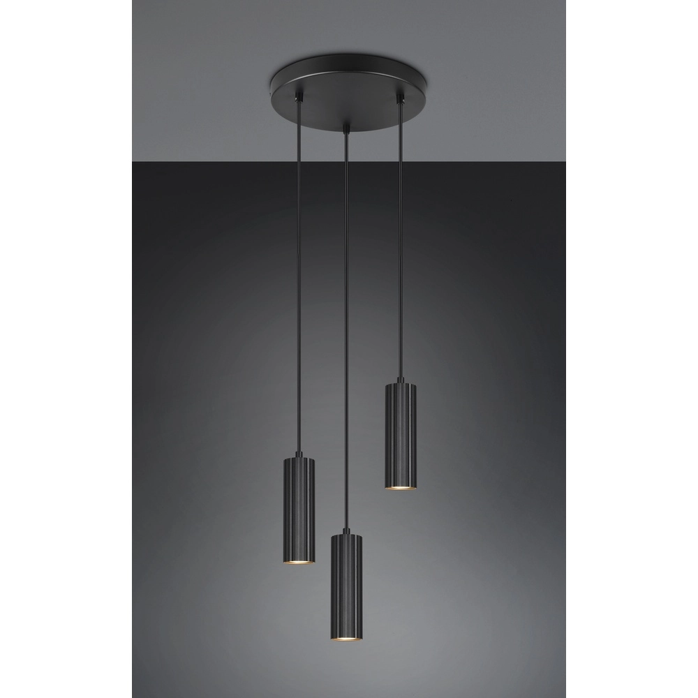 3-lichts hanglamp Soka zwart Trio 4017807658590