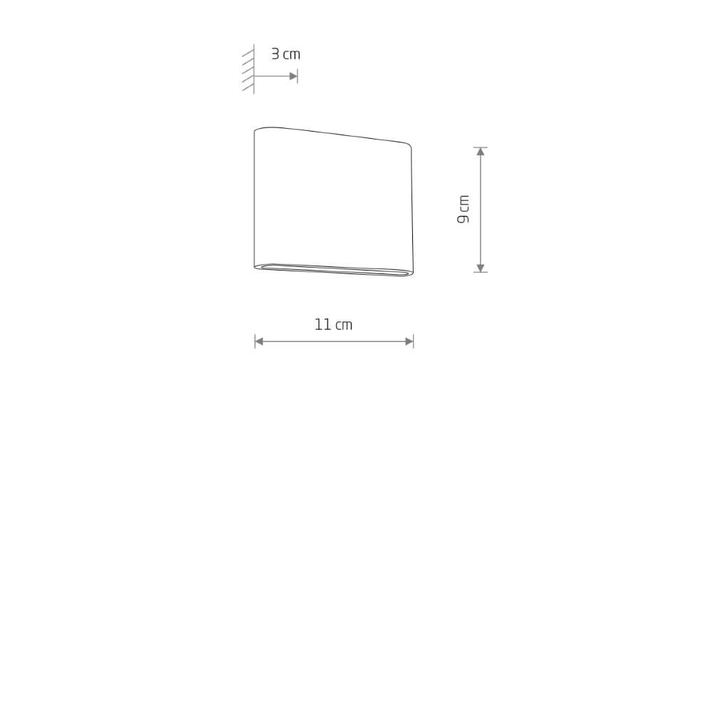 Messing wandlamp Semi S LED 11cm Lyora 5903139113656