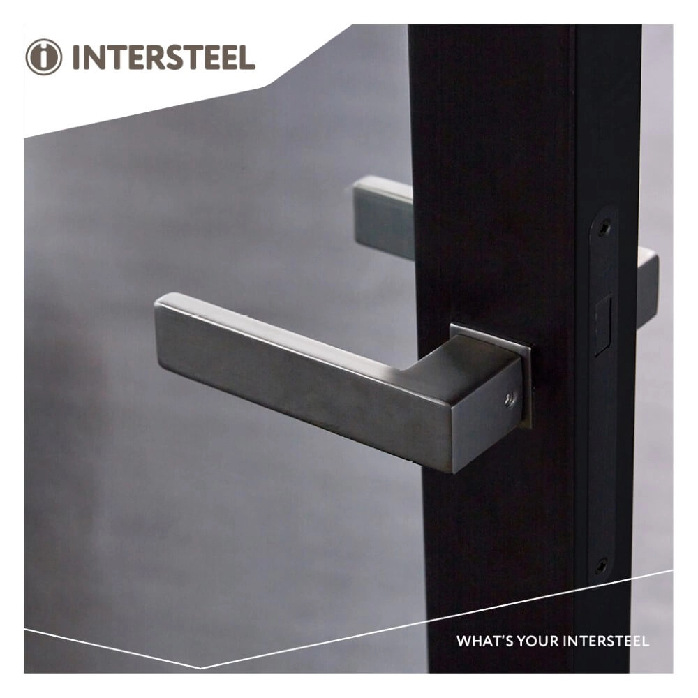 Deurklink Amsterdam klein rozet antraciet Intersteel 8714186548271
