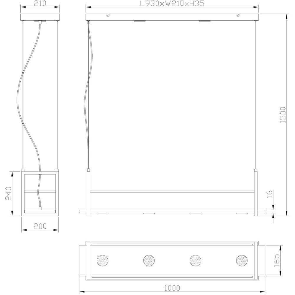 Keuken hanglamp Tor zwart Steinhauer 8712746148282