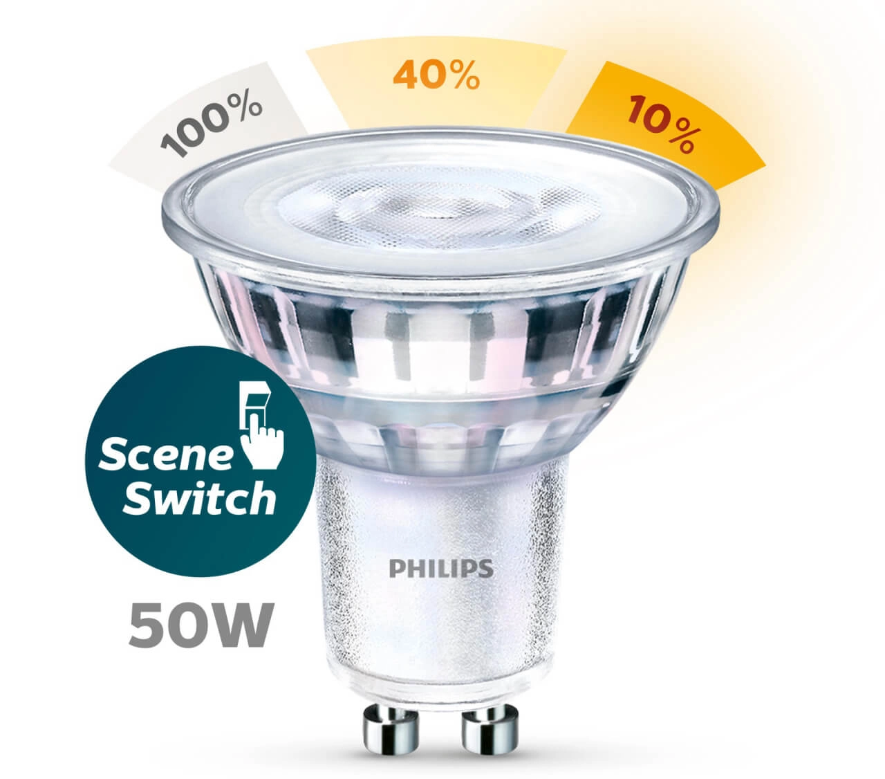 3 staps dimbare spot GU10 - 4,8W - 345 lumen Philips 8719514307780