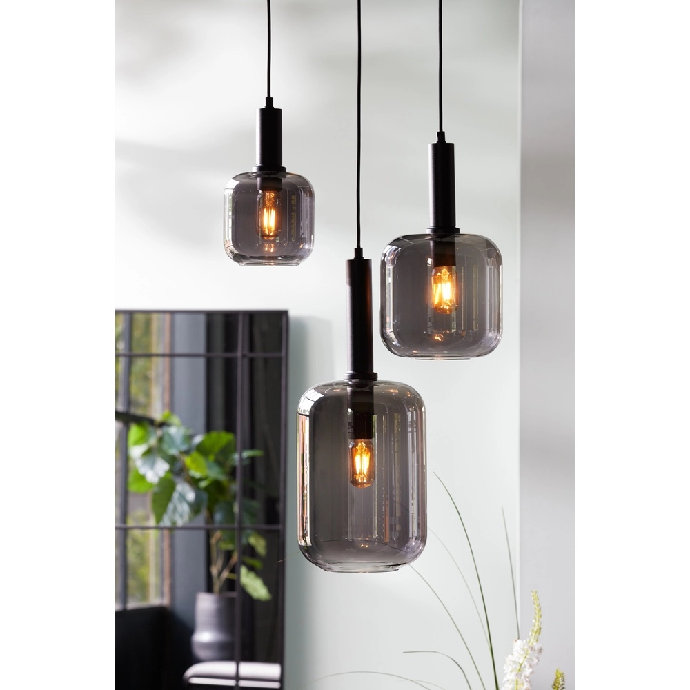 Smoke glazen hanglamp Lekar Ø 22cm - 1x E27 Light & Living 8717807636678