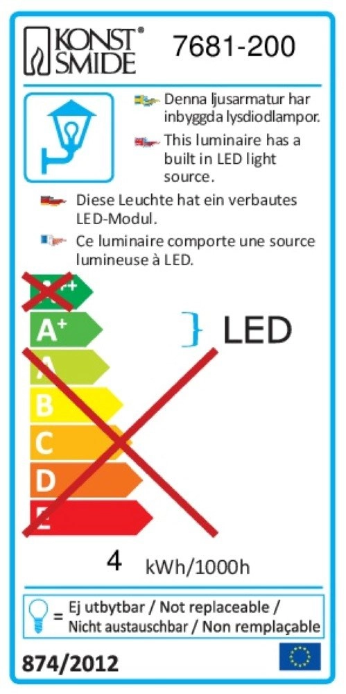 Led muurspot Amalfi wit KonstSmide 7318307681208