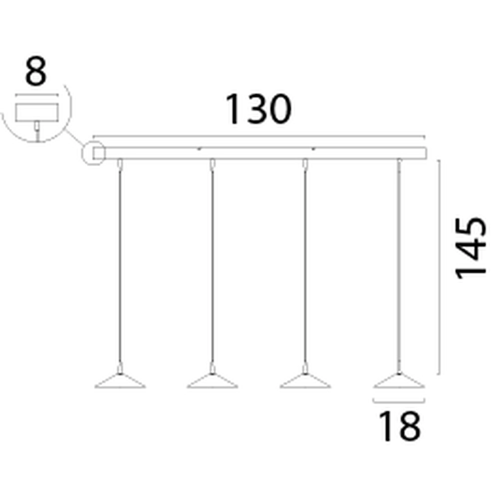 4-lichts hanglamp Ceppo zwart Ø 18cm Masterlight 8718121352060