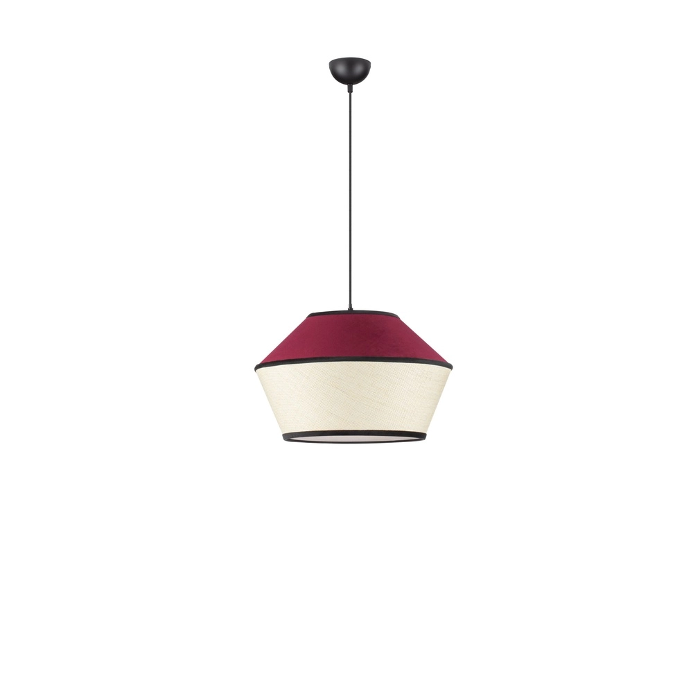 Hanglamp Veliss wit met bordeaux rood Lyora 5212017493835