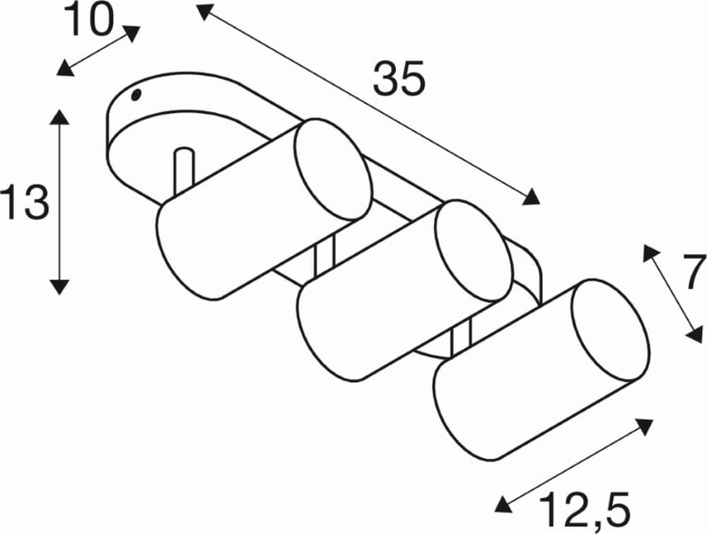 3-lichts opbouwspot Asto Tube zwart - 3x GU10 SLV 4024163266130