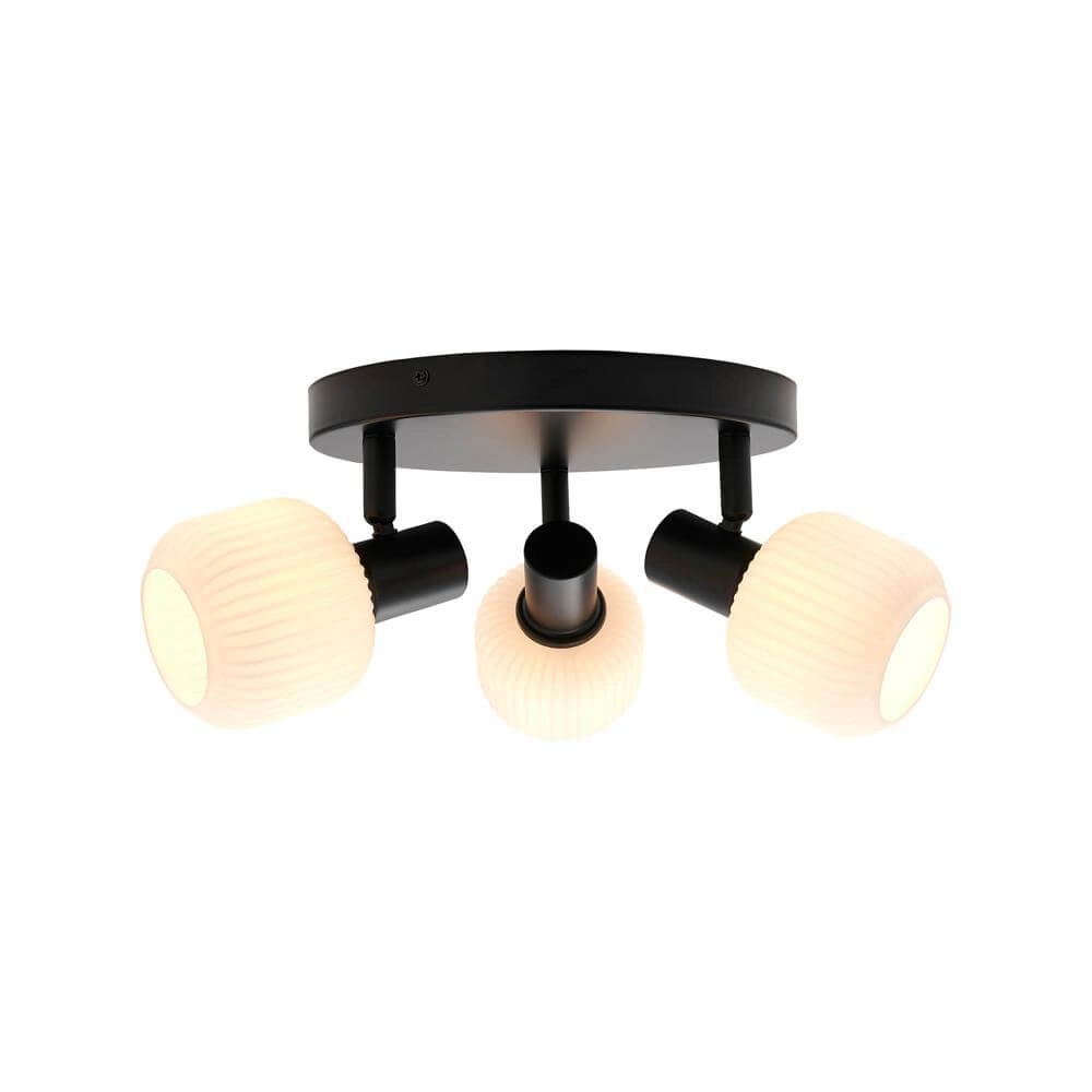 3-lichts plafondlamp Milford zwart Nordlux 5704924018657