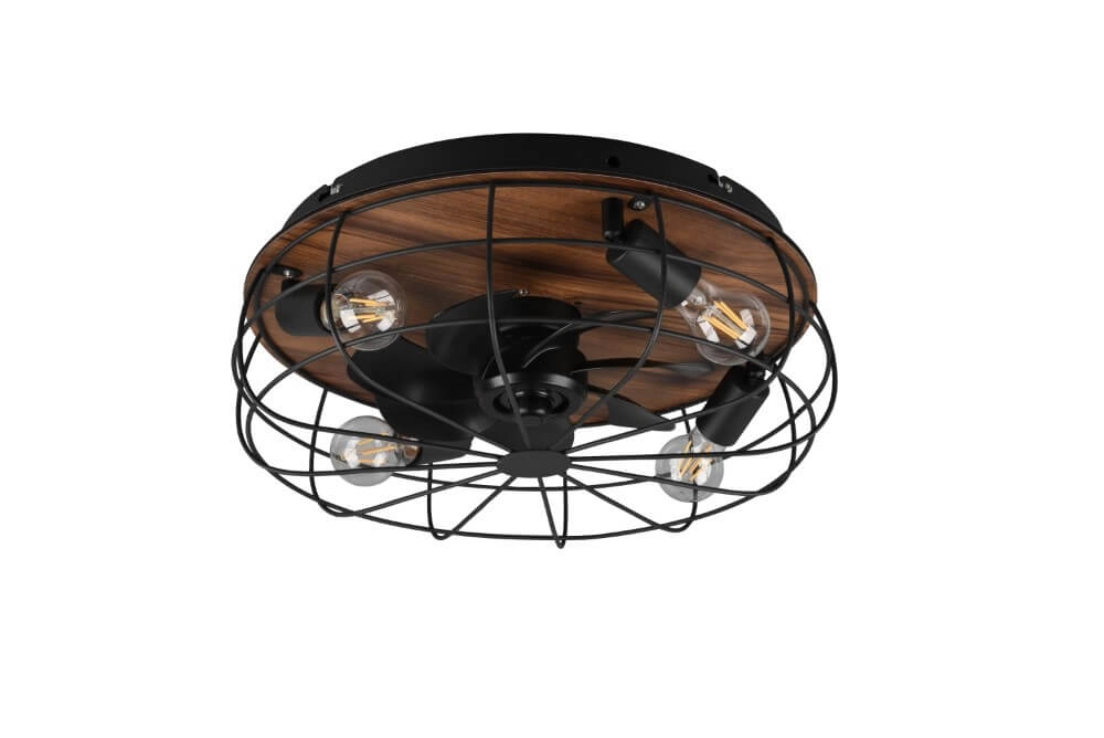 Plafondventilator Trondheim zwart met hout Trio 4017807529586