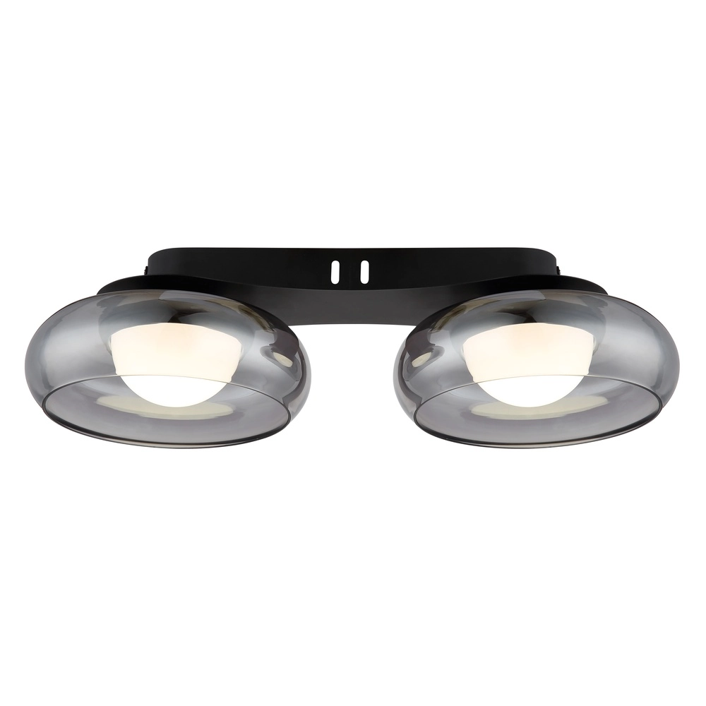 Design plafondlamp Carlene 2-lichts zwart Globo 9007371569175
