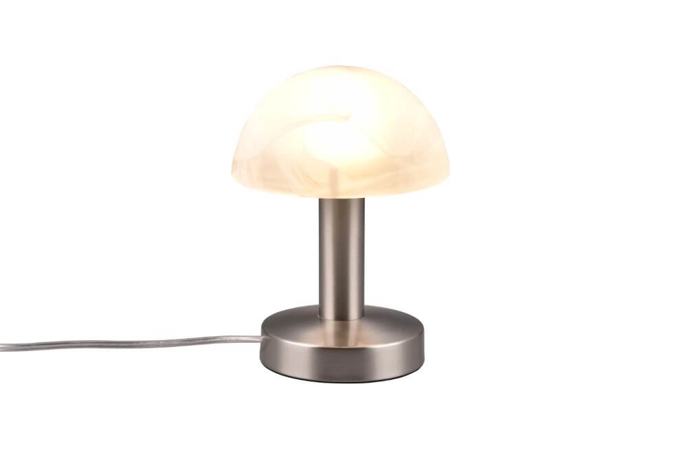 Tafellampje Fynn Ii nikkel met wit glas
