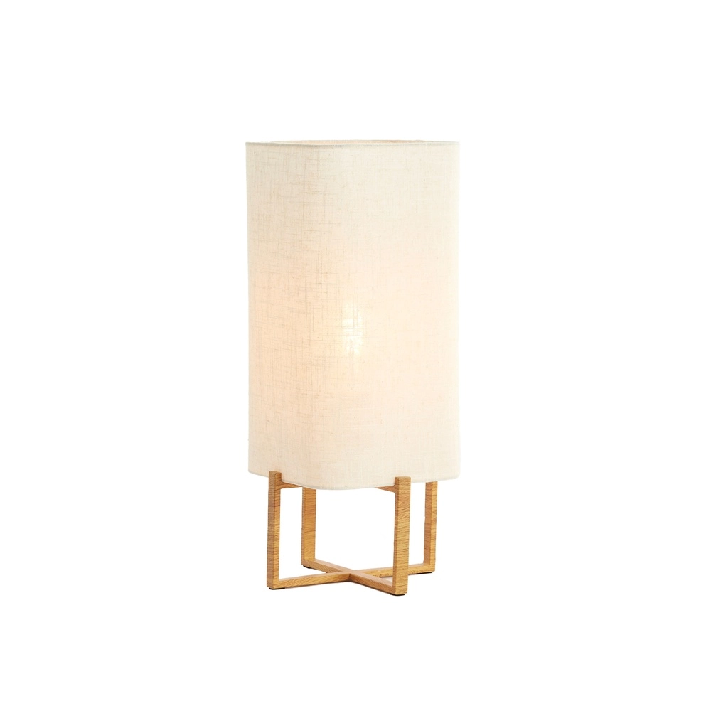 Tafellamp Wyn 50,5cm - crème touw met houtlook Light & Living 8717807792572