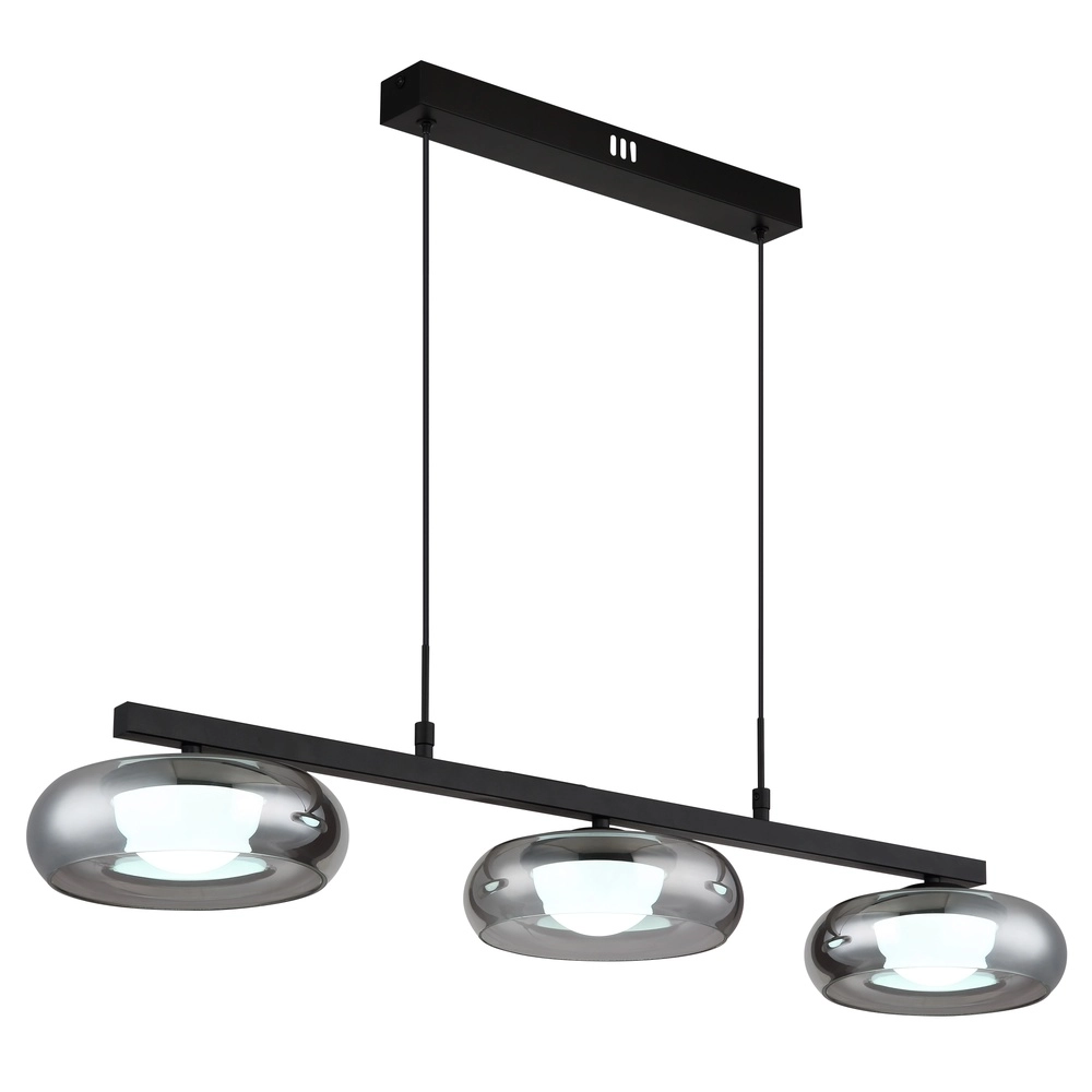 Design hanglamp Carlene 3-lichts zwart Globo 9007371566181
