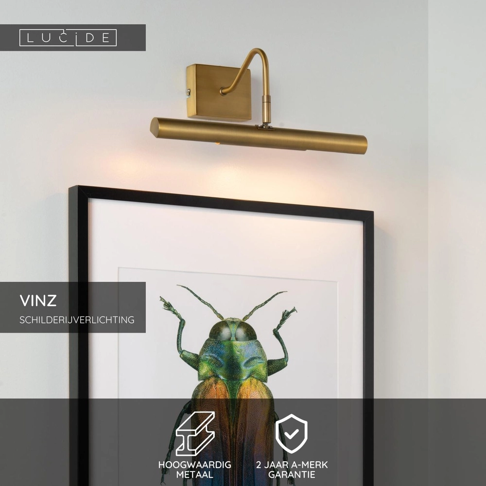 Schilderijlamp Vinz goud Lucide 5411212452184