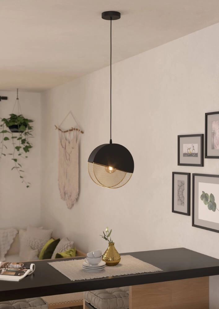 Design hanglamp Mumbles zwart met goud Eglo 9002759438111