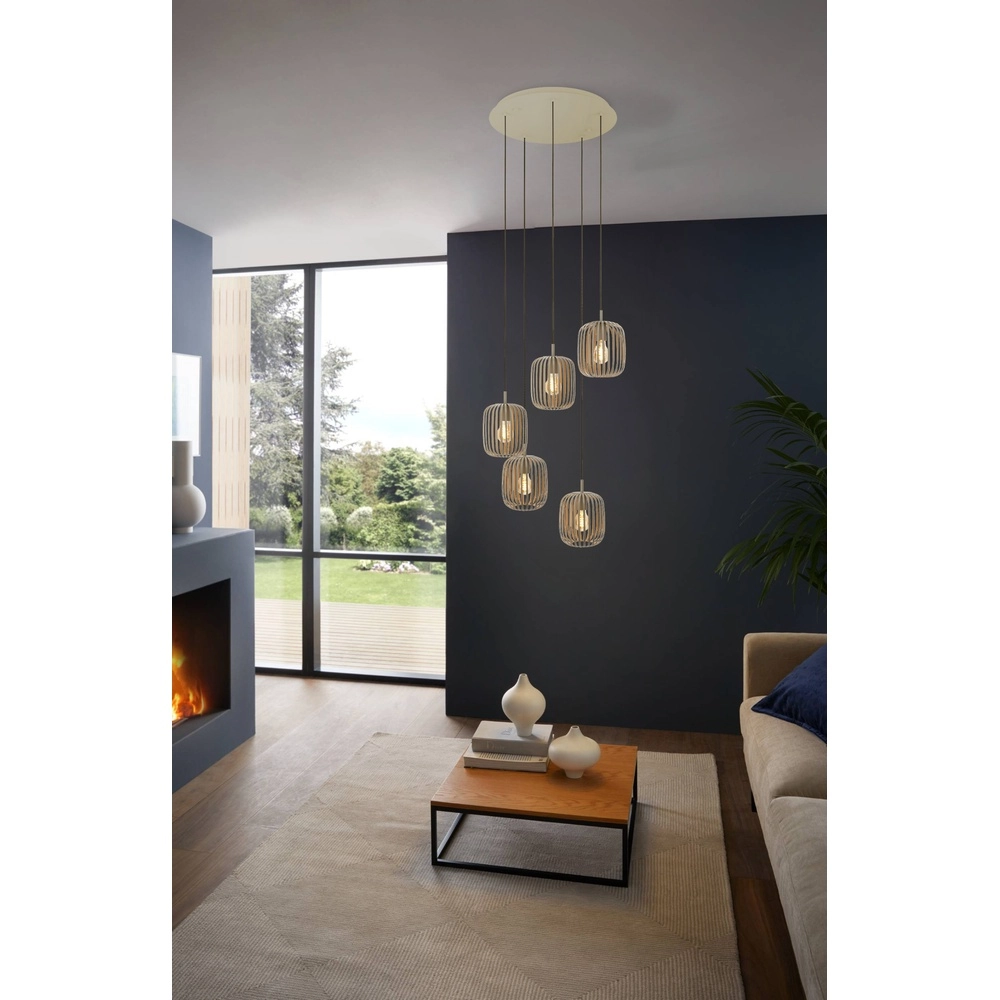 5-lichts hanglamp Romazzina zand - E27 Eglo 9008606299904