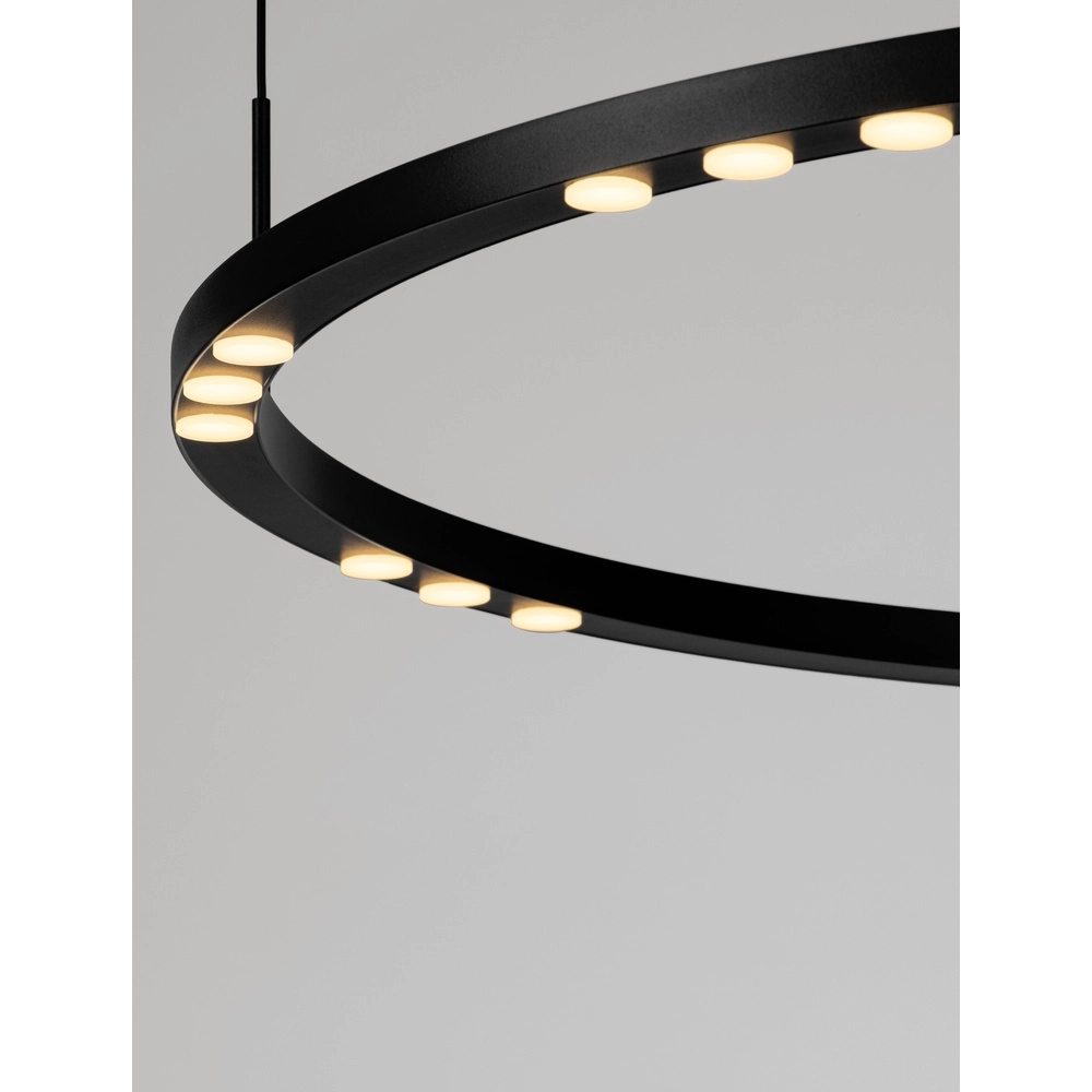 Strakke hanglamp Lunette zwart Ø 80cm Lyora 5212017465207