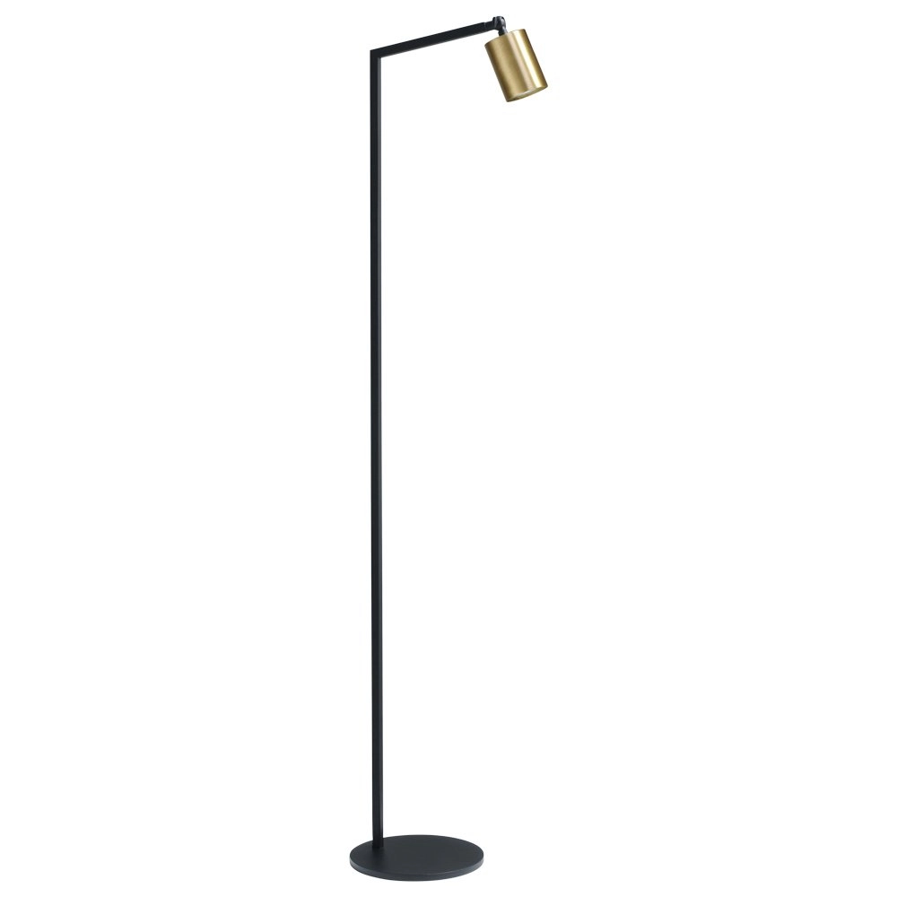 Zwarte vloerlamp Bounce met gouden spot