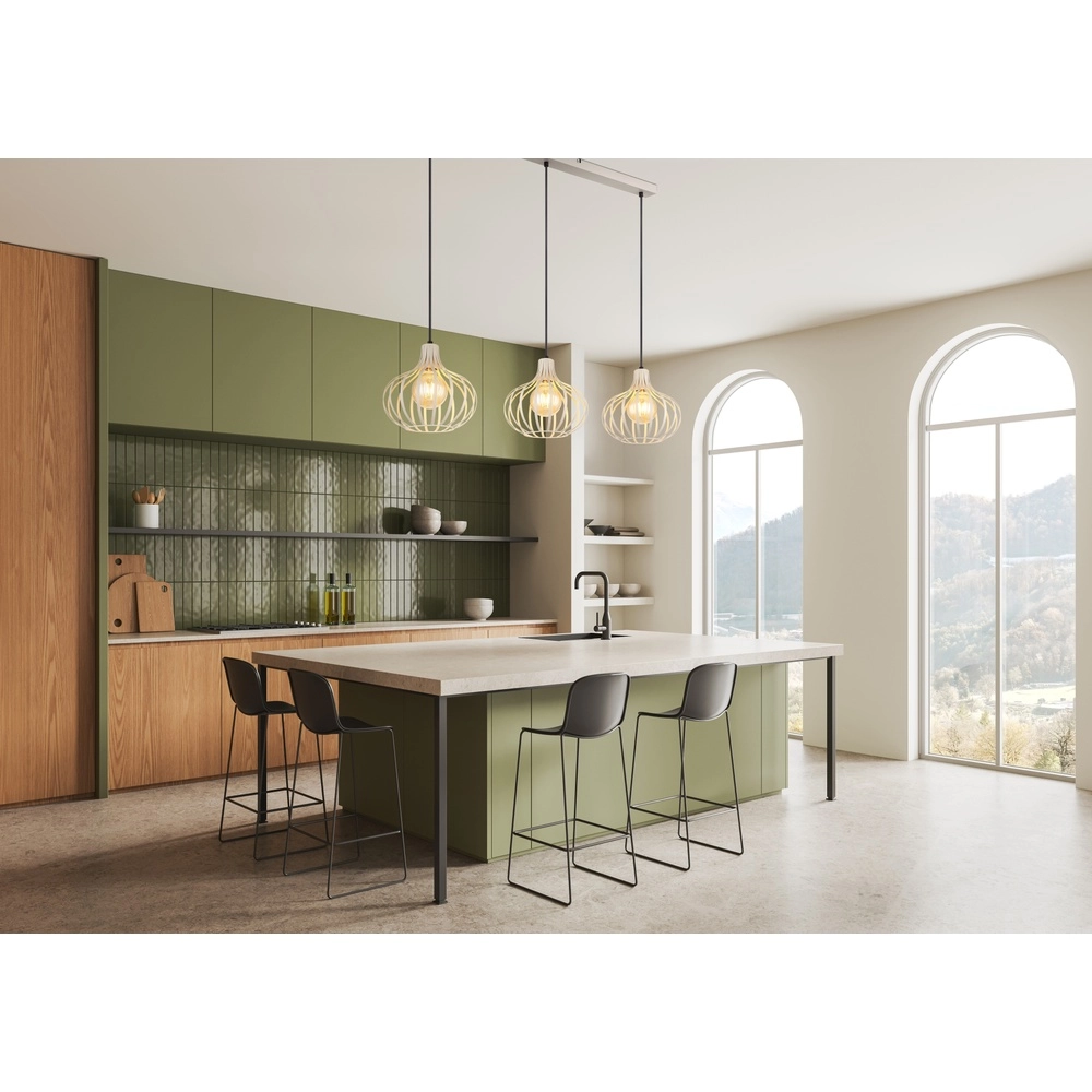 Design hanglamp Mateo 3-lichts crème Globo 9007371519880