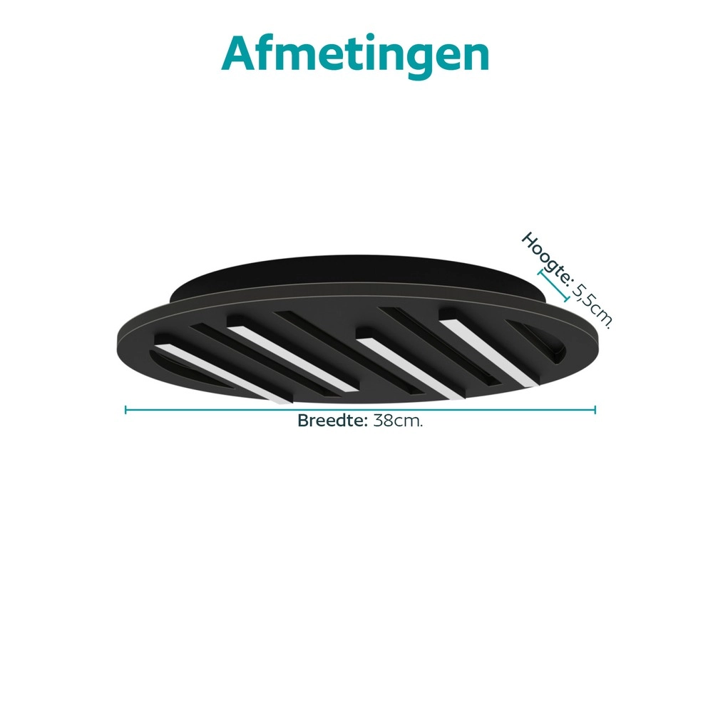 Smart plafonniere Pitrignani-Z rond Ø 38cm zwart Eglo 9008606390519
