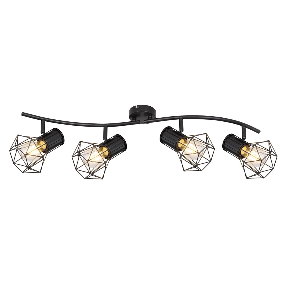 Plafondlamp Priska 4-lichts zwart Globo 9007371406173