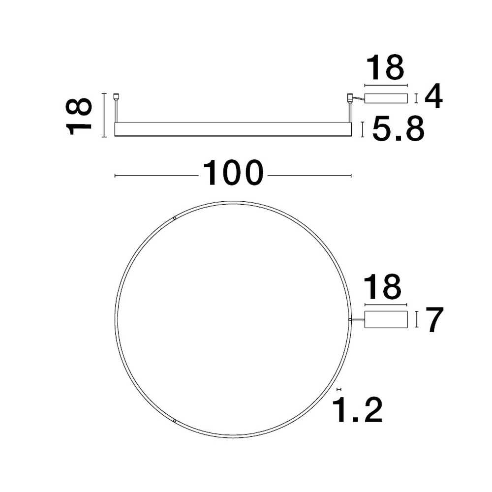 Plafondlamp Motif zwart Ø 100cm Lyora 5212017443021