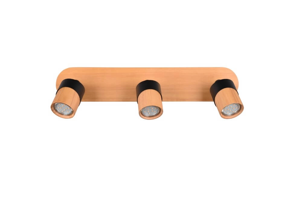 Plafondlamp hout met zwart Aruni 3-lichts Trio 4017807562231